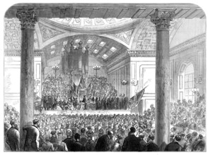 Presentation of the Freedom of the City of Edinburgh to Baroness Burdett-Coutts, 1874. Creator: Unknown.