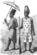 The Ashantee War - sketches by our special artist: an elder of the people and a warrior, 1874. Creator: Unknown.