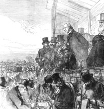 The General Election: Mr. Gladstone addressing the electors of Greenwich on Blackheath, 1874. Creator: Unknown.
