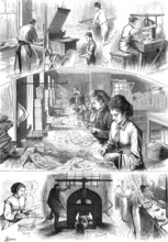 The manufacture of Valentines, 1874. Creator: W. H. F..