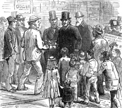 Metropolitan Boroughs election sketches: the working-man's friend, 1874. Creator: Unknown.