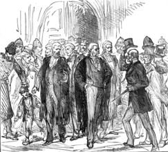 The End of the Tichborne Trial: "How has it gone, Sir?", 1874. Creator: Unknown.