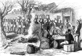 The Ashantee War - sketches by our special artist: arrival of stores, 1874. Creator: Unknown.