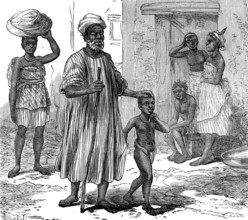 The Ashantee War: a blind beggar, Cape Coast Castle, 1874. Creator: Unknown.
