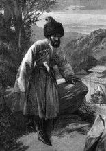 Circassian of the Soubash..."All Round the World," exhibition of sketches by W. Simpson, 1874. Creator: William Hollidge.