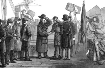 The Ashantee War: the return home - Sir Garnet Wolseley landing at Portsmouth, 1874. Creator: Unknown.