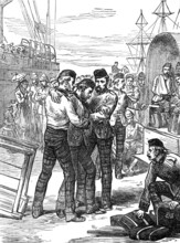 Return of troops from the Ashantee War: landing of the sick and wounded, 1874. Creator: Unknown.