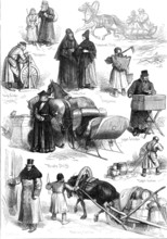 Sketches in St. Petersburg, 1874. Creator: Unknown.