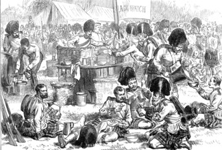 Refreshment of troops at the Windsor Review, 1874. Creator: Unknown.