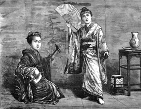 Japanese dancing-girl practising, 1874. Creator: Unknown.