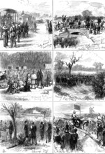 Sketches at the Volunteer Sham-Fight on Easter Monday, 1874. Creator: Unknown.