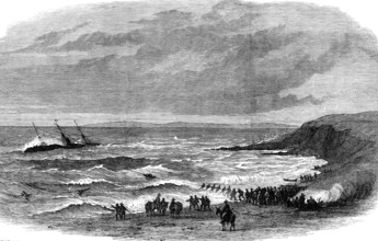 Wreck of the steam-ship Queen Elizabeth at Calaparra, near Gibraltar, 1874. Creator: Unknown.
