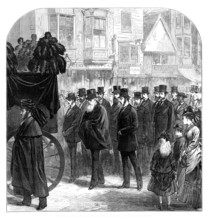 Dr. Livingstone's remains at Southampton: procession to the railway station, 1874. Creator: Unknown.