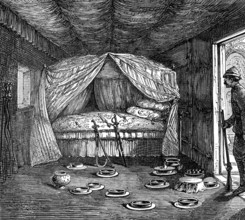 The King of Ashantee's bed, 1874. Creator: Unknown.