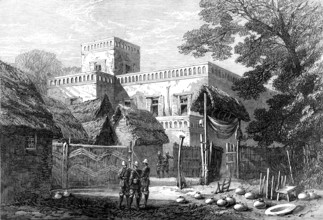 The King of Ashantee's Palace at Coomassie, viewed from the east, 1874.  Creator: Unknown.