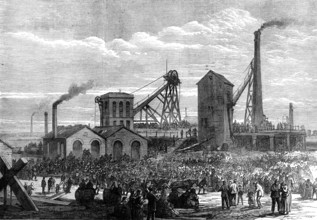 The Astley Deep Pit Colliery, Dukinfield: scene of the late explosion, 1874. Creator: Unknown.