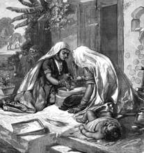 The Famine in India: women grinding corn, 1874. Creator: Unknown.