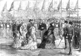 The Queen at Portsmouth inspecting the Naval Brigade of the Ashantee War, 1874. Creator: Unknown.