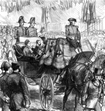 The Duke and Duchess of Edinburgh opening the Chelsea Thames Embankment, 1874. Creator: Unknown.