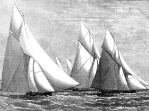 ...Royal London Yacht Club [race]...Dover to Southend...passing the Goodwin Light-Ship, 1874. Creator: Unknown.
