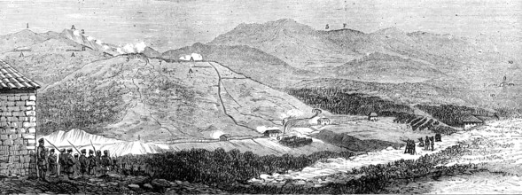 The Civil War in Spain: Battle of Galdames, April 30 - view...from the Heights of Montellano, 1874. Creator: Unknown.
