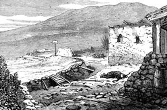 The Civil War in Spain: Carlist trench, San Pedro de Abanto, 1874. Creator: Unknown.