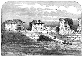 The Civil War in Spain: ruined houses at Las Carenas, 1874. Creator: Unknown.