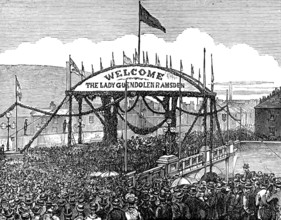 Opening of a new bridge at Huddersfield, 1874. Creator: Unknown.