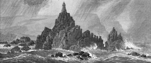 New lighthouse, Corbiere Rocks, Jersey, 1874. Creator: Unknown.