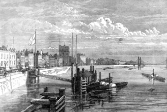 The Chelsea Embankment, from Battersea Bridge, 1874. Creator: Unknown.