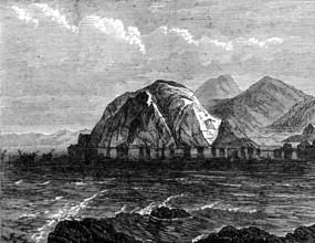Scene of the wreck of the mail-steamer Nil on the Coast of Japan, 1874. Creator: Unknown.