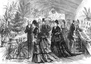 Princess Louise at the flower-show in the People's Garden, Willesden, 1874. Creator: Unknown.