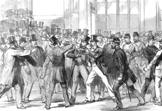 The Assault on M. Gambetta by M. de Sainte-Croix at the Sainte Lazare Station, Paris, 1874. Creator: Unknown.