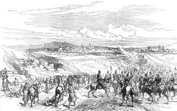 The Civil War in Spain: arrival of the Catalan Division at Vittoria, 1874.  Creator: Unknown.