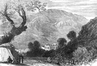 Sketches from Palestine: Mount Ebal and Shechem (Nablous), 1874. Creator: Unknown.
