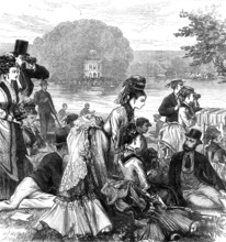 A sketch at Henley Regatta, 1874. Creator: Unknown.