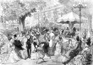 A charity fete in the Champs Elysees, 1874. Creator: Unknown.