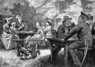 In the English Garden at Munich, 1881. Creator: Eugène Froment.