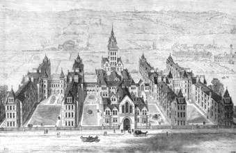 The Marylebone Infirmary, Notting-Hill, opened by the Prince and Princess of Wales, 1881. Creator: Crane.