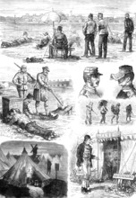 Sketches at the Wimbledon Rifle Meeting, 1881. Creators: J Schonberg, Unknown.