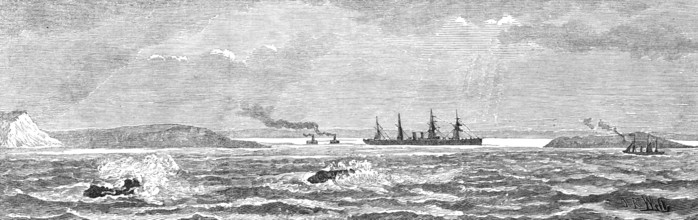 The White Star steam-ship Britannic aground off Kenmore, coast of Wexford, 1881. Creator: Unknown.
