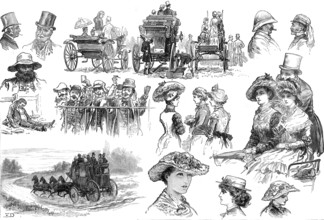 Sketches at Sandown Park Races, 1881. Creator: Unknown.