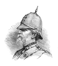 Review of Scottish Volunteers: Lieut.-Col. Sir G. H. Scott Douglas, Commanding Border Rifles, 1881. Creator: Unknown.