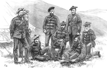 The Scottish Volunteers: Border Rifles - group of officers (Undress), 1881. Creator: Unknown.