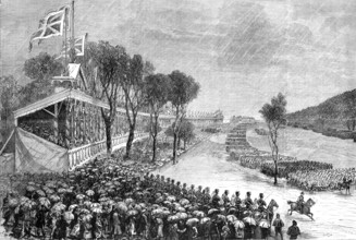 The Royal Review of Scottish Volunteers at Edinburgh: the Grand Stand, 1881. Creator: Unknown.