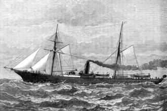 The Union Company's screw steam-ship Teuton, wrecked at Quoin Point, near Cape Agulhas, 1881. Creator: Unknown.