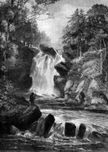 The Tourist Season in Scotland: The Falls of Muick, five miles from Ballater, 1881. Creator: Unknown.