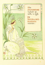 The Stitchwort looked up with a sigh At the Batchelor's Buttons unsewn;, 1899.  Creator: Walter Crane.