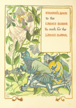 Knight's Spur to the Ladies Bower To seek for the Ladies Slipper, 1899.  Creator: Walter Crane.