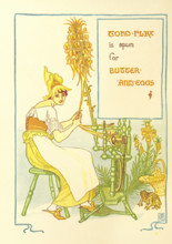 Toad-flax is spun for Butter-And-Eggs, 1899.  Creator: Walter Crane.